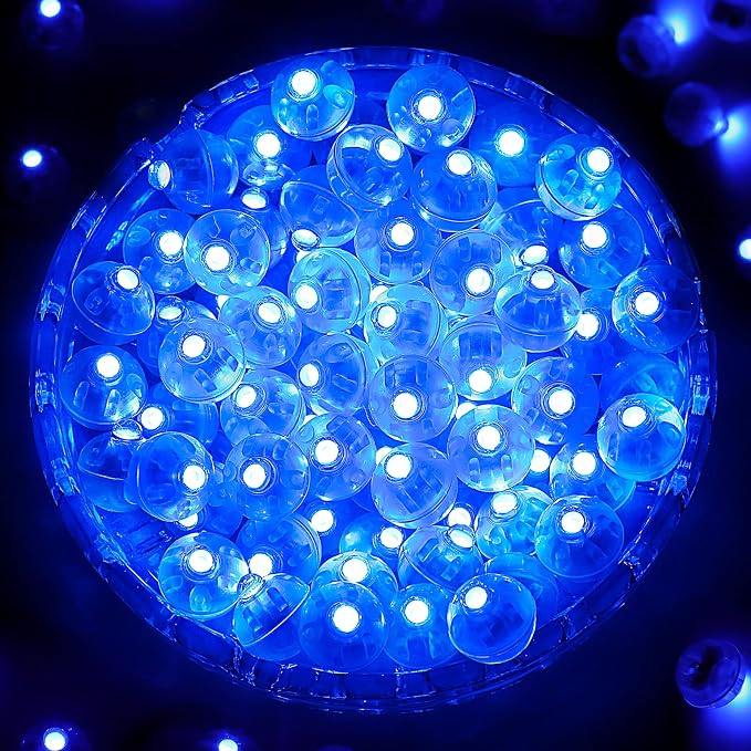 ZGWJ 100PCs Blue Balloon Lights Mini, Battery Powered, Long Standby Time by ZGWJ