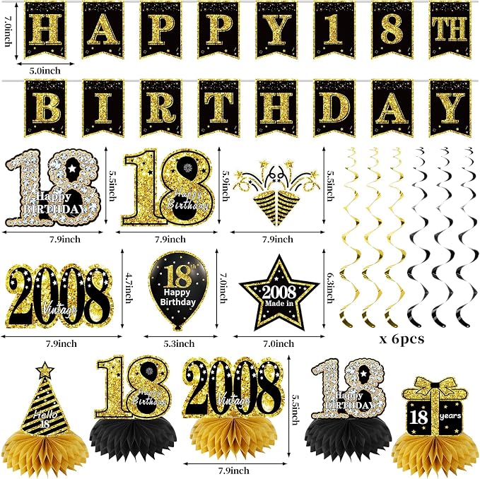 Zirtorei 18th Birthday Decorations - Image 2