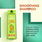 Garnier Fructis Sleek & Shine Full + Travel Size Shampoo (12.5 & 3 Fl Oz) + Conditioner (12 & 3 Fl Oz) Set for Frizzy, Dry Hair, Plant Keratin + Argan Oil (4 Items), 1 Kit (Packaging May Vary)