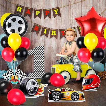 6 Sets Race Car Party Balloons Stand Kit Racing Car Table Centerpieces Decor - Image 6