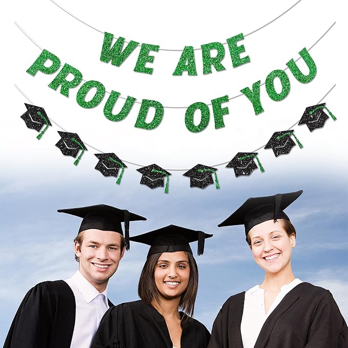 We Are So Proud of You Banner Pre-strung Green Graduation Decorations Class of - Image 3
