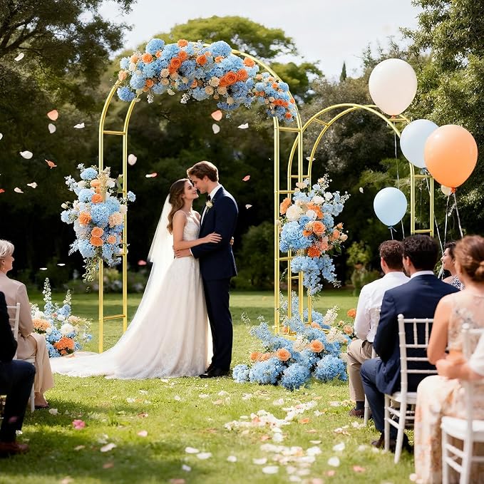 2 Pack Metal Wedding Arch Backdrop Stand - Image 2