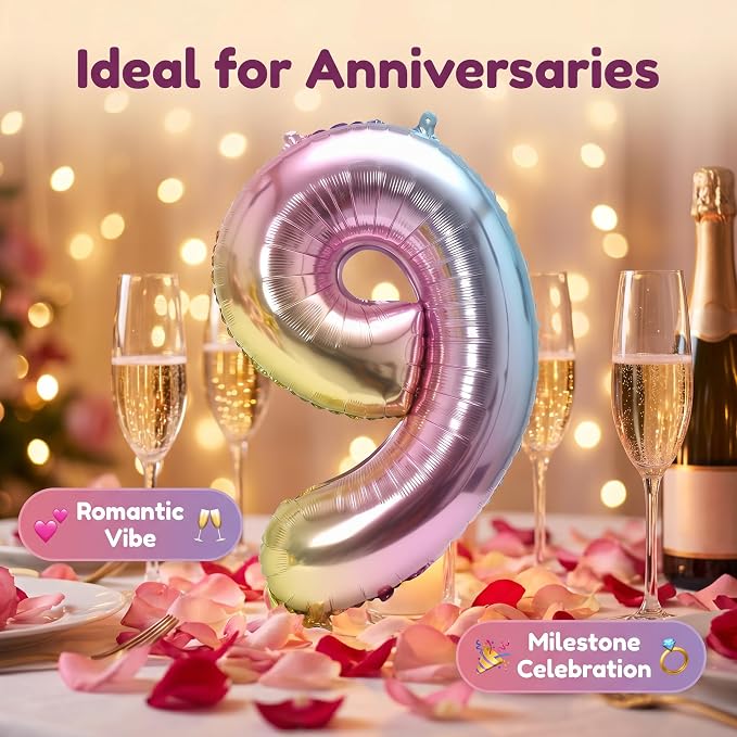 YPSelected 32 Inch Large Foil Helium Number Balloon Birthday Wedding Party 0-9 - Image 4