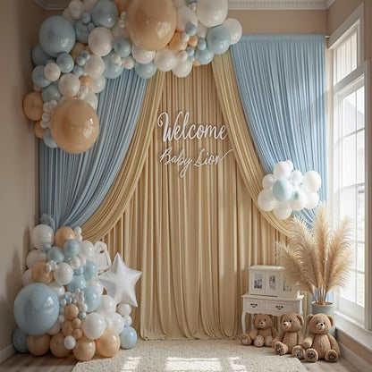 30ft×14ft Long Champagne Backdrop Curtain - Image 3