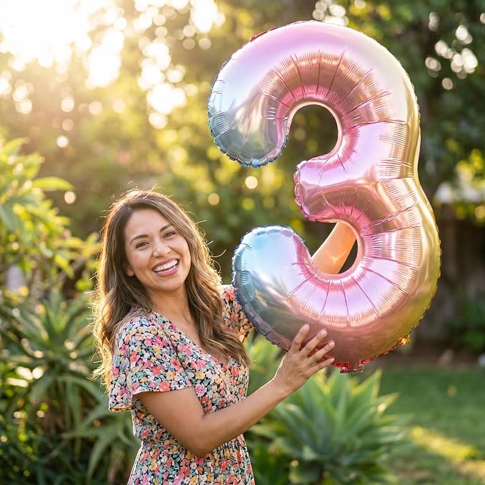YPSelected 32 Inch Large Foil Helium Number Balloon Birthday Wedding Party 0-9 - Image 2
