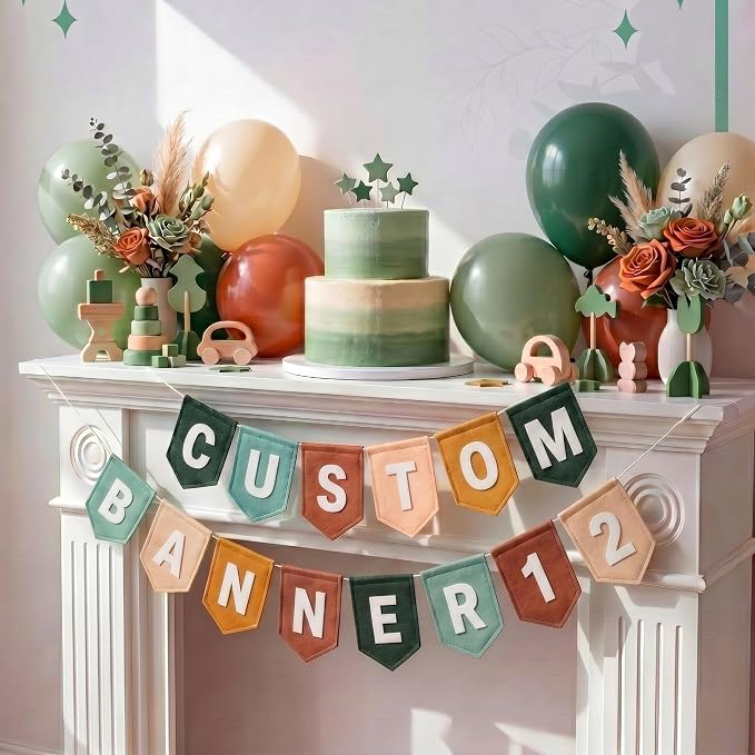 Hahafelt 131 Pcs Felt DIY Custom Banner Kit, Make Your Own Personalized Banner by Hahafelt