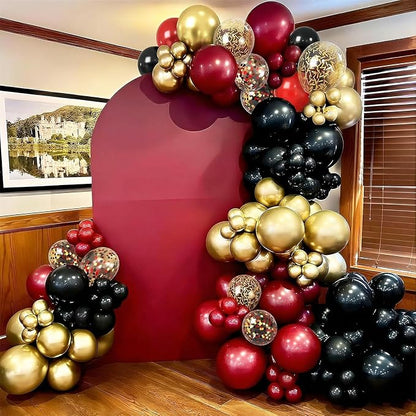 Red Black Gold Balloons, 12 Inch Metallic Gold Confetti Latex Balloon Helium - Image 4