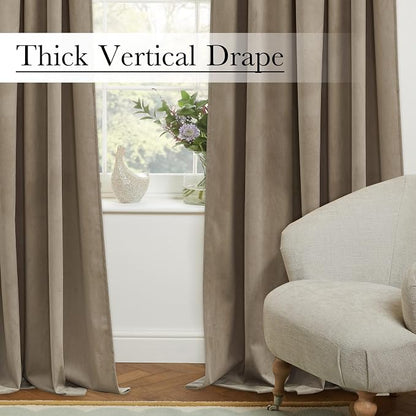 Wide Doorway Curtain 80 inches Long Camel Beige Room Darkening Privacy Protect - Image 8
