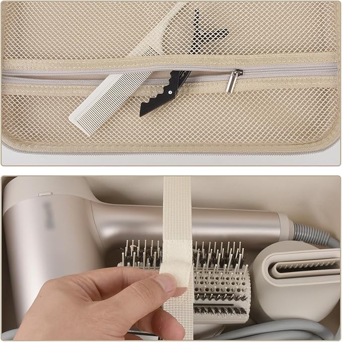 Case for Shark HD331&HD112BRN Hair Blow Dryer HyperAIR Fast 2-in-1, Blow Dryer Storage Bag for Concentrator and Styling Attachments and Rotatable Hot Air Brush Accessories, Box Only (Stone)