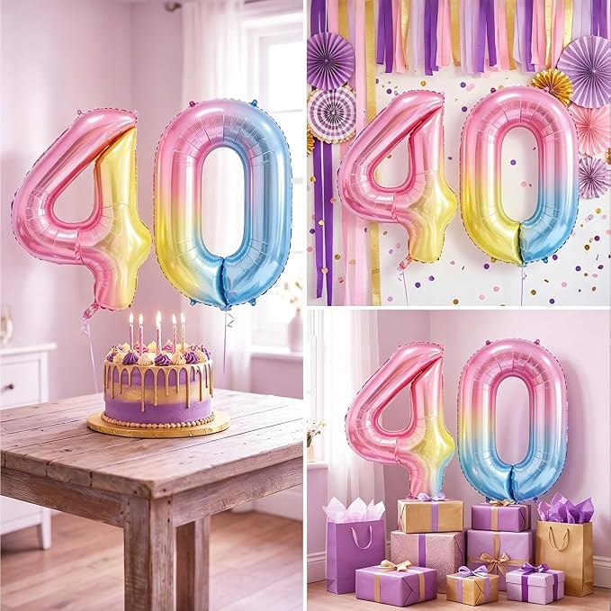 Rainbow Number Balloons Birthday Balloons - Image 7
