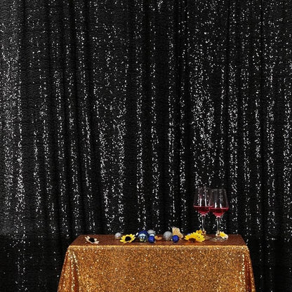 Poise3EHome 6FT x 8FT Black Sequin Photography Backdrop Curtain by Poise3EHome