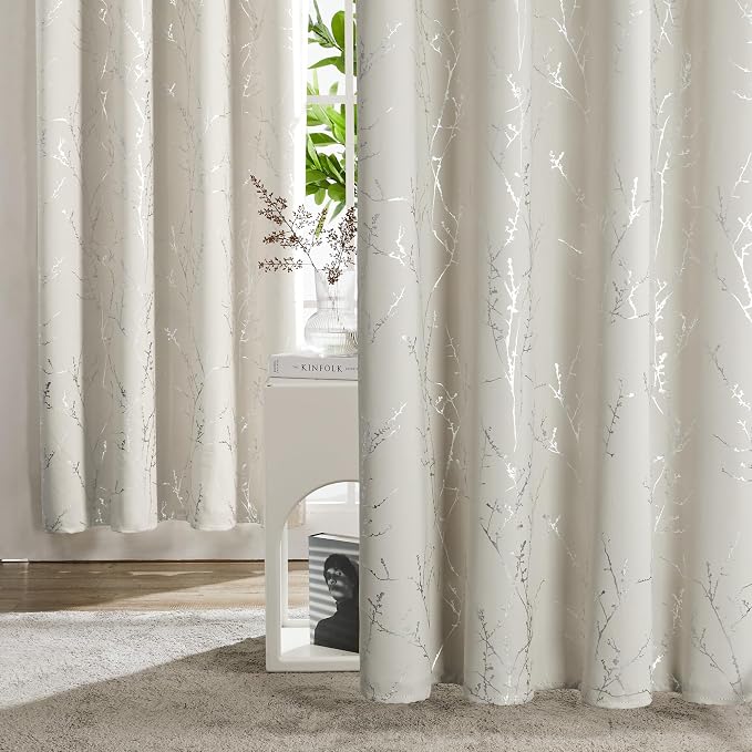 Deconovo Blackout Curtains, Light Beige Thermal Grommet Drapes, Energy Saving - Image 3