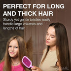 Janeke Superbrush Detangling Brush for Soft Smoothing Hair Brushing with Anti-Static Bristles - Vented Wet Hair Brush for Blow Drying Use - Perfect for Curly, Thick, Wavy, Fine Hair Types (Lilac-Fux)