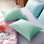 NTBAY Zippered Satin Pillow Cases for Hair and Skin, Luxury King Hidden Zipper Pillowcases Set of 2, 20x36 Inches, Cyan