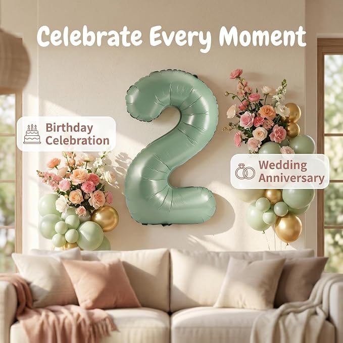 YPSelected 32 Inch Large Foil Helium Number Balloon Birthday Wedding Party 0-9 - Image 5