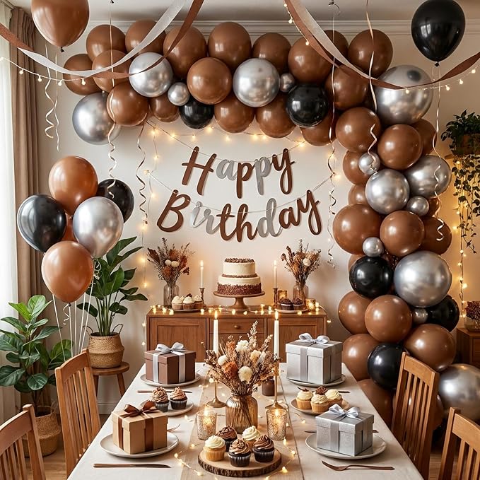 APLANET 150pcs Brown Balloons Different Sizes 18 12 10 5 Inches Premium Boho - Image 6