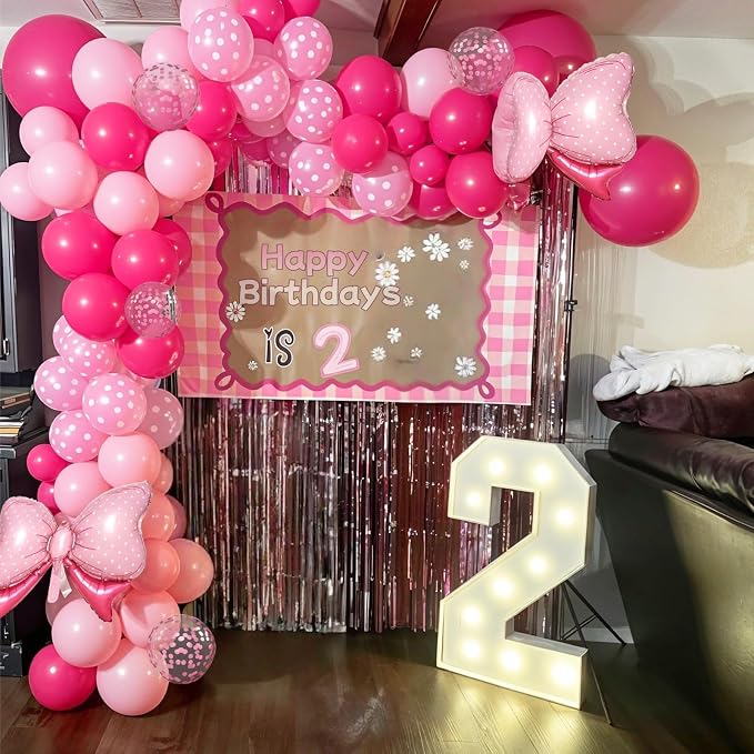Pink Bow Balloons, Polka Dot and Confetti Latex Balloon - Image 7