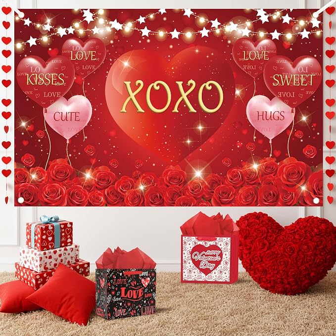 Anniversary Red Backdrop Decoration - Image 2