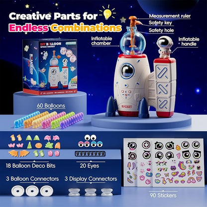 PINSHILE DIY Space Magic Balloon Craft Kit, Sticker Decorated Balloons Toy - Image 7