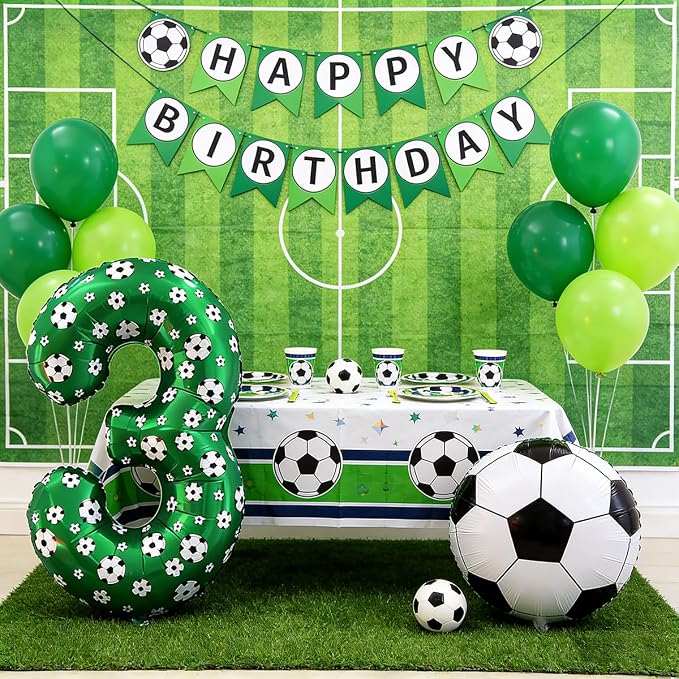 40 Inch Soccer Number 9 Balloons Large Foil Balloon Number 9 Birthday Deco | - Image 5