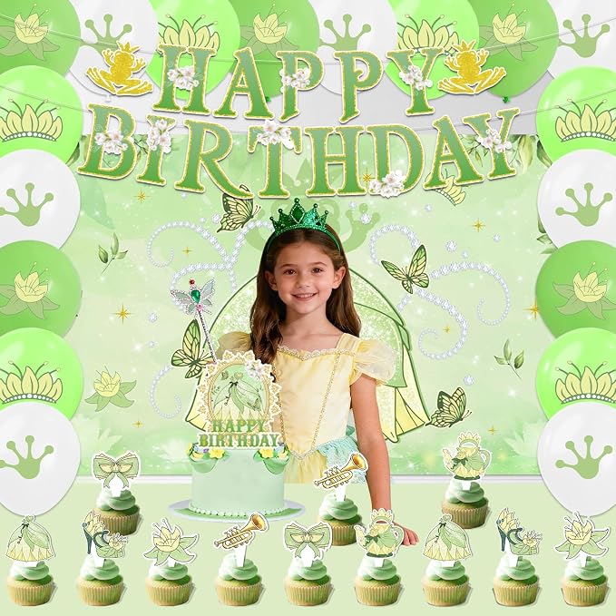 42Pack Princess and Frog Party decoration pack include Banner, Honeycomb - Image 6