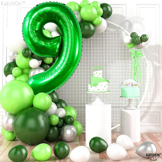 KatchOn Dark Green Number 9 Balloon 40 Inch, Foil 9 Birthday Balloon | 9th - Image 6