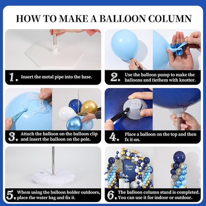 Navy Blue and Gold Balloon Column Stand Kit Set of 2 - Image 6