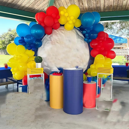 HILAVO Red Yellow Blue Balloons Light Baby Royal Metallic Blue Red Yellow - Image 5