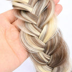 DIGUAN Wide Messy Braided Headband With Teeth Synthetic Hair Plaited Headband High Elasticity Braids Chunky Fishtail Braided Hair Band Hairpiece for Girls Wome (Light Highlighted)