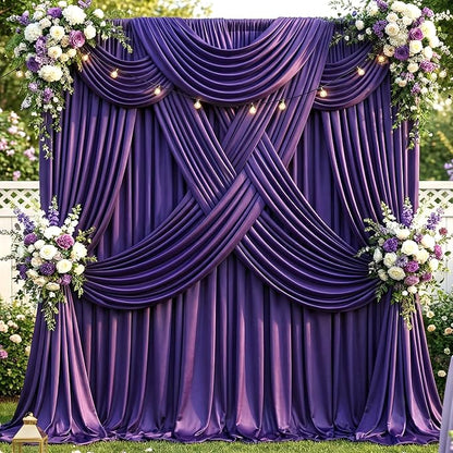 50ft×12ft Deep Purple Backdrop Curtains - Image 2
