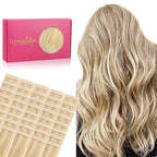 WENNALIFE Tape in Hair Extensions Human Hair, 40pcs 100g 14 inch Light Blonde Highlighted Golden Blonde Hair Extensions Real Human Hair Straight Tape in Extensions Invisible Human Hair Extensions