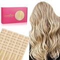 WENNALIFE Tape in Hair Extensions Human Hair, 40pcs 60g 10 inch Light Blonde Highlighted Golden Blonde Remy Hair Straight Tape in Extensions Invisible Reusable Real Hair Extensiones De Cabello Humano