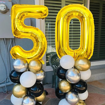 Gold Number Balloons Birthday Balloons - Image 5