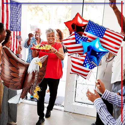 Zhanmai 12 Pcs Patriotic Eagle Foil Balloons American Party Decorations | Flag - Image 4