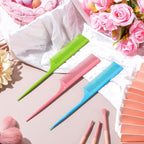 Leinuosen 3 Pack Rat Tail Combs Fine Tooth Parting Tip for Women Carbon Fiber Heat Resistant Anti Static Teasing for Back Combing Root Teasing Adding Volume Evening Styling(Green, Pink, Blue)