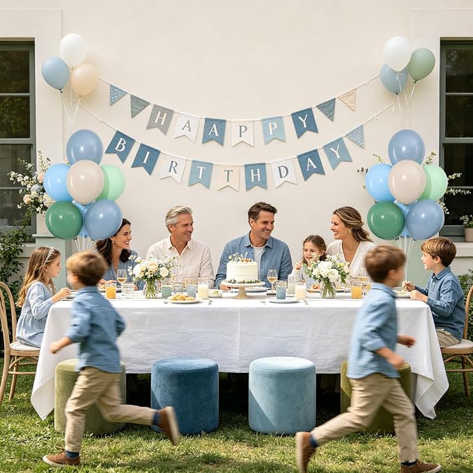 4 Sets Sage Green Dusty Blue Balloons Stand - Image 4