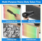 Salon Rolling Tray on Wheels with Adjustable Height - Salon & Spa Service Tray for Hair Stylist, Tattoo & Dental Use (Gold)