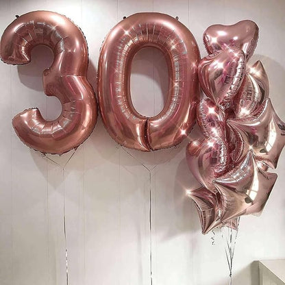 Rose Gold 35 Number Balloons, 40 Inch Giant Number 35 Balloons Foil Mylar - Image 3