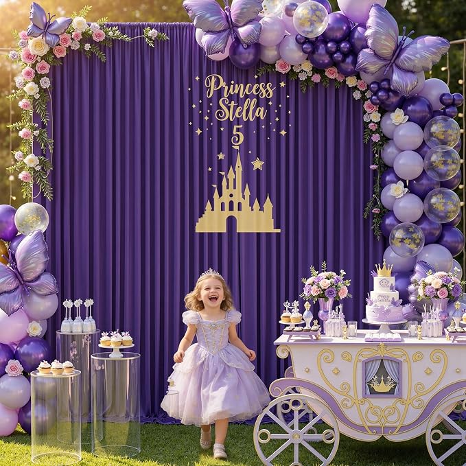 50ft×12ft Deep Purple Backdrop Curtains - Image 6