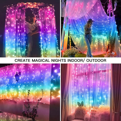 Curtain Lights for Bedroom, 192 Led 8.3ft x 5.25ft Hanging String Lights Outdoor - Image 4