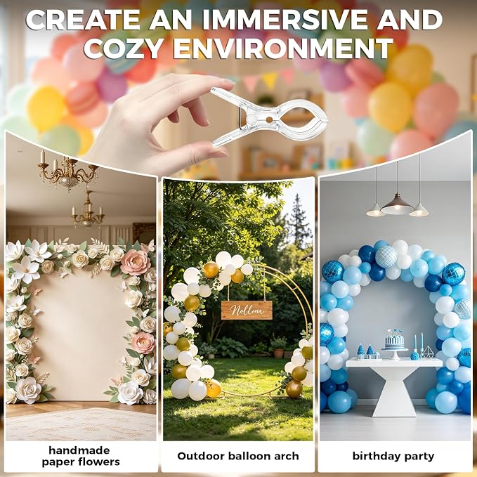 Balloon Arch Clips, Large Clear Spring Clamps - Image 3