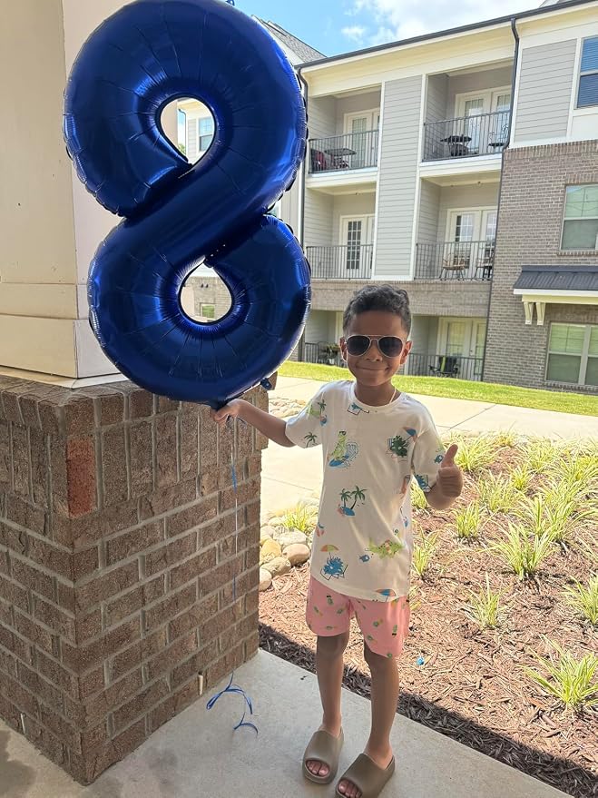 Number Balloons 8 Balloon 40 inch Blue - Image 3