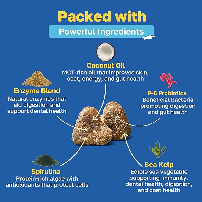 Happy Paws Dental Supplement, Dog Breath Freshener & Teeth Cleaning Treats, Oral Care Support for All Breeds, Sizes & Ages, Natural Spearmint Flavor, Organic, Non GMO, 200 Soft Chews