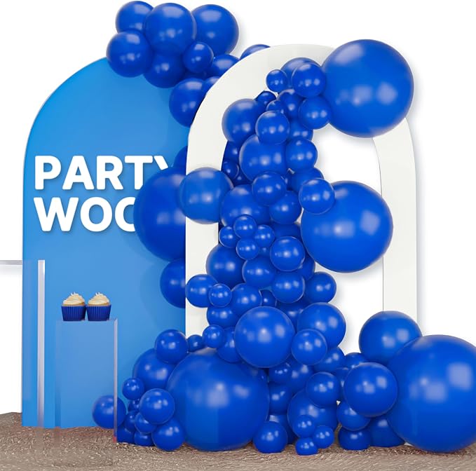 PartyWoo Royal Blue Balloons 120pcs Dark Blue Balloons Different Sizes | 18 12 by PartyWoo