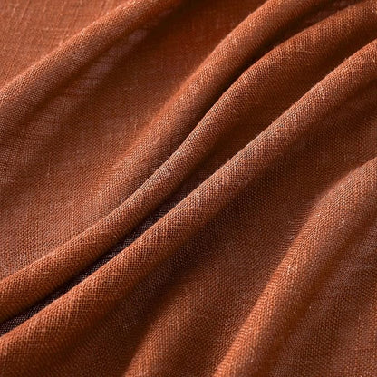 MIULEE Burnt Orange Fall Linen Curtains 120 Inch - Image 4