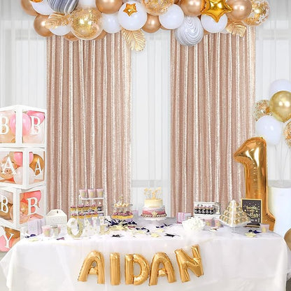 Poise3EHome Champagne Sequin Backdrop Curtains - Image 2