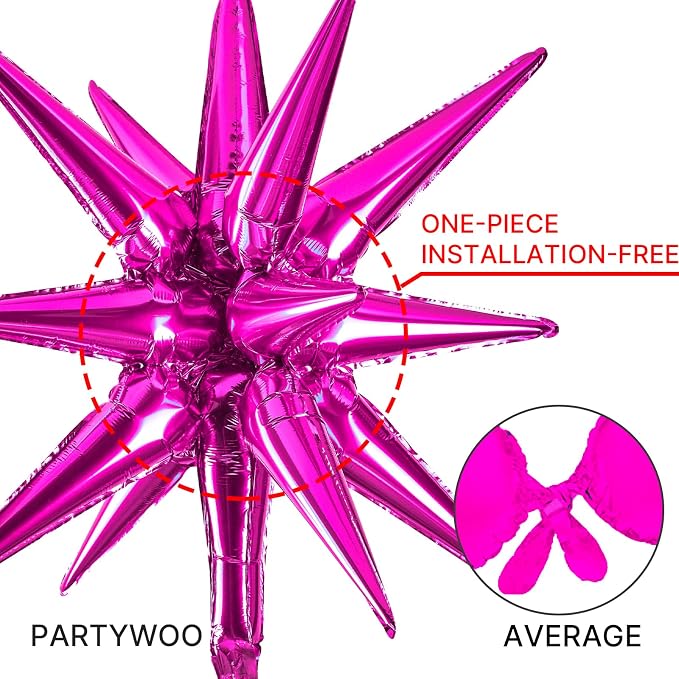PartyWoo Hot Pink Star Balloons 110pcs Different Sizes 18 12 10 5 Inch Pack 22 - Image 5