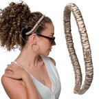 Curlfriend Collective Gray Daze Comfort Curve Headband – Luxe 100% Mulberry Silk, Elegant Wide Hair Accessory for Women - No-Slip, No Headache, Gentle on Hair, Chic Design for Curly & Textured Hair