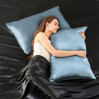 INFIIXSO Mulberry Silk Pillowcase for Hair and Skin, Silk Pillow Cases Queen Size Set of 2 with Hidden Zipper 20"x30", Ultra Smooth and Soft Cooling Pillow Cases for Hot Sleepers(Airy Blue, 2 Pack)