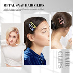 20 PCS Metal Snap Hair Clips Water Drop No Slip Barrettes for Women Bright Small Hair Clips For Thick And Thin Fine Hair,Yellow Blue Purple Pink,1.97 x 0.5 In.